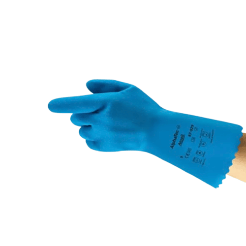 Chemical Resistant Rubber Gloves 300 mm Length, Size 9 Large, Blue | Reda Safe