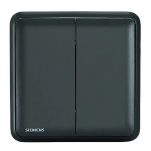 مفتاح مزدوج 10 امبير 1 اتجاه، اسود، 86×86 مم، 250 فولت | Siemens (دلتا سيتا)