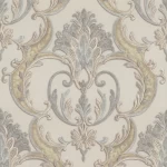 Classic Italian Wallpaper, Size 10m×1.06m, beige with gray Color, Model 82127 