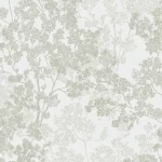 ورق جدران مزخرف، لون أبيض ورمادي، لفة بمساحة تغطية 15 متر مربع