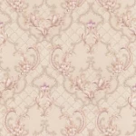 ورق حائط ايطالي مقاس 10 م×0.73 م، لون بيج مع وردي، موديل 27062