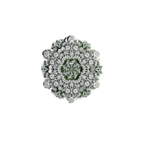 Metal Panel Alhamdulillah with 3D Flowers, Size 69x69 cm, Silver Color | 
