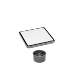 صفاية صرف للمياة، شكل مربع، لون كروم، ابعاد 15×15 سم