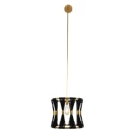Decorative Modern Hanging Ceiling Lamp, Black Color, Dimensions 143.2x40 cm