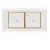 Electrical light switch 2 gang 10 Amp Omnia Alfanar Size 14 × 7 cm Color White with Gold Ring
