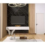 Marble alternative for Decoration Size 300 × 122 cm, white gray veins color, Rectangle Shape