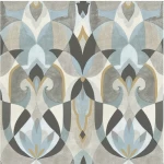 ورق جداري نقشات لون ازرق مع رمادي، طول 820 سم، عرض 68.5 سم، الموديل مديتيريين