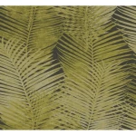 Leaf patterned wallpaper, green color, length 10 m, width 0.73 m, model 45105  