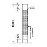Garden Lighting Pole Length 1 meter, Power 15 Watts
