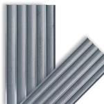 Corrugated PVC wood replacement panel, size 15 x 290 cm, gray color