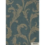 ورق جدران ايطالي، لون فيروزي، تصميم مشجر، مقاس 10 م×0.73 م، موديل 305016