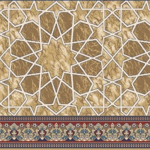 Thick Mosque Carpet Acrylic Brown, Decorated, Model Rawda | 
