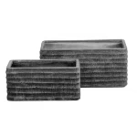 حامل ورد بوليريسين اسمنتي، أبعاد 20×22×44 سم، لون رمادي غامق، شكل مستطيل