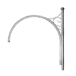 ذراع عمود انارة احادي، طول 2000، عرض 1850مم 