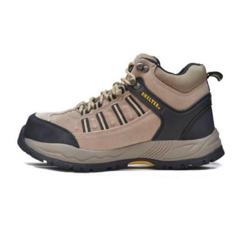 Sporty Work Shoes Tumble Leather Size 45 Beige/Black S3 Safety Class | 