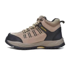 Sporty Work Shoes Tumble Leather Size 45 Beige/Black S3 Safety Class | 
