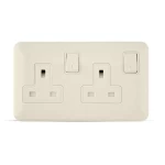 فيش مزدوج 13 أمبير مع مفتاح ثنائي القطب، لون بيج، 7×14 سم، 250 فولت | سبكترا