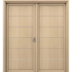 باب مزدوج الجوانب WPC ، مقاس 220 × 235 سم، لون خشب فاتح، موديل WPC-TR33