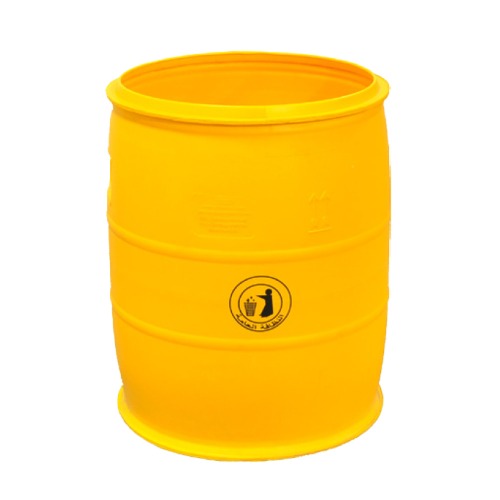 Plastic Drum 170 Liter Open Top, Polyethylene, Yellow, Height 73 cm | saudi factory for drums co. (srco)