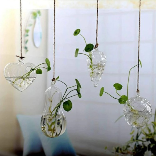 Hanging Plant Holder with Light 17 cm Height, 8 cm Width, Elegant Design | Matkel Store