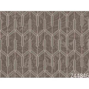 Modern Italian Wallpaper 10m x 0.73m Dark Brown, Model 44846 | Balbaid Decor Company