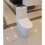 Floor Mounted Western Toilet, White Color, Size 25 cm, Chinese Round Shape