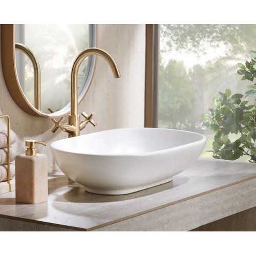 Shoui Model Counter Porcelain Wash Basin 58.5×39×17.5 cm, White | Abyat Company