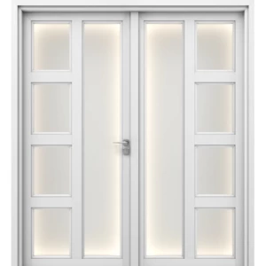 Premium Luxury Wooden Double Entrance Door 220×235 cm, 6 cm Thickness, Wooden White | 