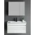 Hand washbasin With Wooden Cabinet And Pharmacy With Mirror, Light Grey, Size 80 cm 