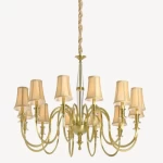 Luxury Copper Chandelier, Height 35 cm, Width 75 cm, Length 91 cm