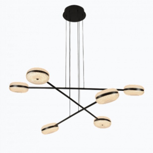 Modern Black Chandelier 6 Bulbs, Durable Design | 48580
