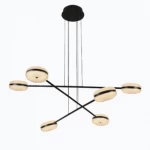 Modern Black Chandelier with 6 Bulbs