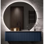 Marble Top Washbasin Basin Size 120 cm, Black Color with Wooden Cabinet