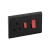 Electrical socket 2 Gang 1Way 45A DP SWITCH & 13A SWITCH SOCKET With oven switch , Size 14x7 cm, Black, ABB Brand