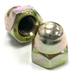 Yellow Zinc Plated Hex Domed Cap Nut  Size 8 mm  | Al Hadara Tower Company