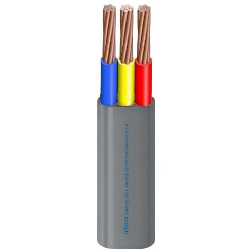 كابل كهرباء نحاس مجدول مسطح مساحة مقطع 6 مم² ثلاث خطوط 300/500 فولت، معزول ومغلف PVC | شركة الفنار