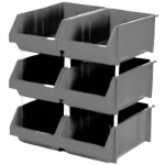 HDPE Plastic Storage Bin, Size 35×20×18 cm, 15kg Capacity, Gray Color, product code LCDL6