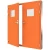 Fire door SFFECO  Cold rolled steel   with square glass window Model  SF/DD  Double Door leaf size  1900×1950   mm  Color Orange