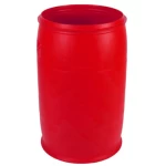 برميل بلاستيك HDPE لون أحمر، سعة 220 لتر، قطر كلى 58 سم ،ارتفاع 93 سم، موديل E5HTW