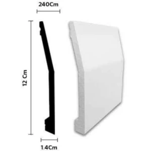Modern Fiber Skirting 240 × 12 cm, White | 