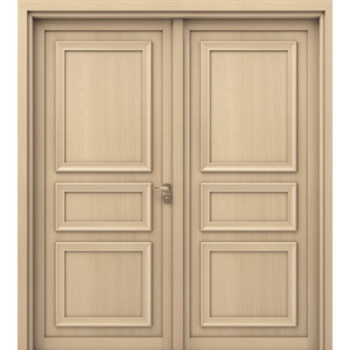 Double Door Wood Plastic Composite WPC, 220×235 cm, 6 cm Thick, Light Wood | WPC-EX05