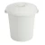 HDPE Plastic Waste Bin with Lid, Size 40×40×60 cm, 55L Capacity, White Color, Model LRZPZ