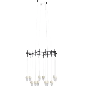 ثريا كريستال تصميم فاخر 83 × 83 × 20 سم لون أسود | شركة ابيات