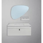 Single Basin Wooden Bathroom Wash Basin, Size 80 cm, with Mirror, Plywood Model