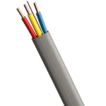 كابل كهرباء مسطح 1.5 مل 3 خطوط مع موصل أرضي، نحاس مصمت، 300/500 فولت، عزل (PVC 70°C)، لون رمادي، طول 100م | كابلات السعودية
