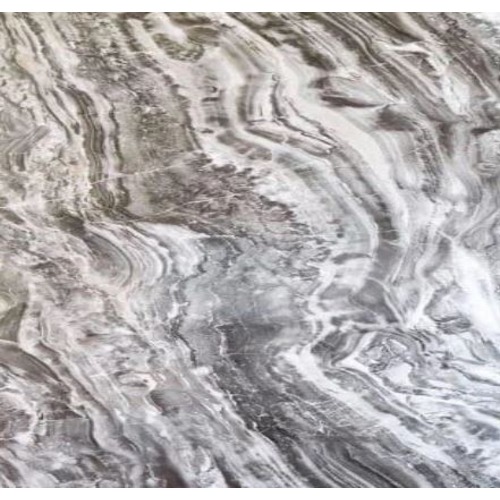 بديل الرخام للمطابخ 280×122 سم مستطيل الشكل رمادي مموج ببني | خط  الفخامة