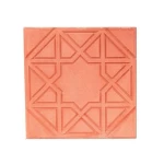 Cement flooring tiles, Islamic design, length 40 cm width 40 cm height 4 cm, light red color | Al Wasad Industrial