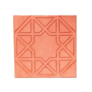 Cement Flooring Tiles 40x40x4 cm Light Red, Islamic Design | Al Wasad Industrial
