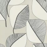 Leaf-patterned wall covering, beige, length 10m, width 0.53 m, model 73242