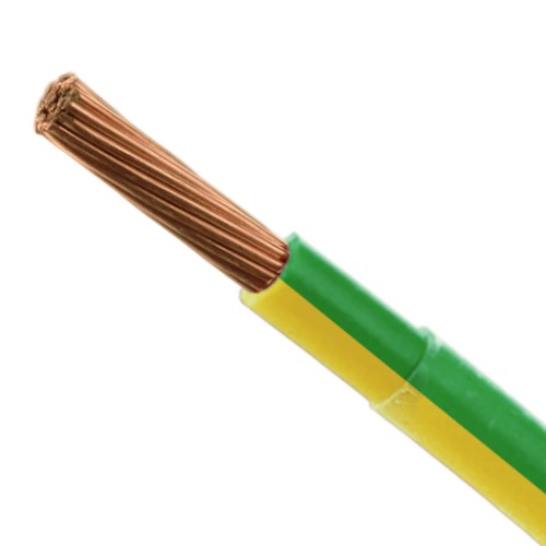 سلك 10 AWG THHN/THWN نحاس مجدول 600 فولت، معزول PVC، مغلف نايلون، أخضر/أصفر | شركة كابلات الشرقية للصناعة